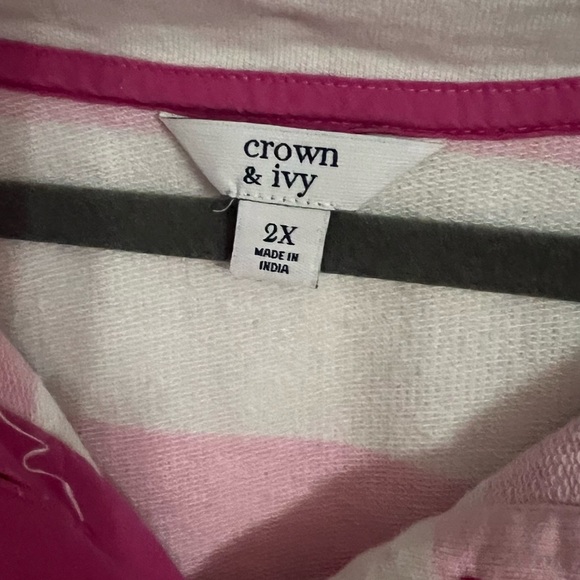 Crown & Ivy pink & white striped - Picture 2 of 3